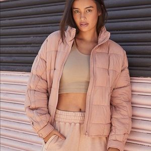 Free People Pink Puffer Jacket